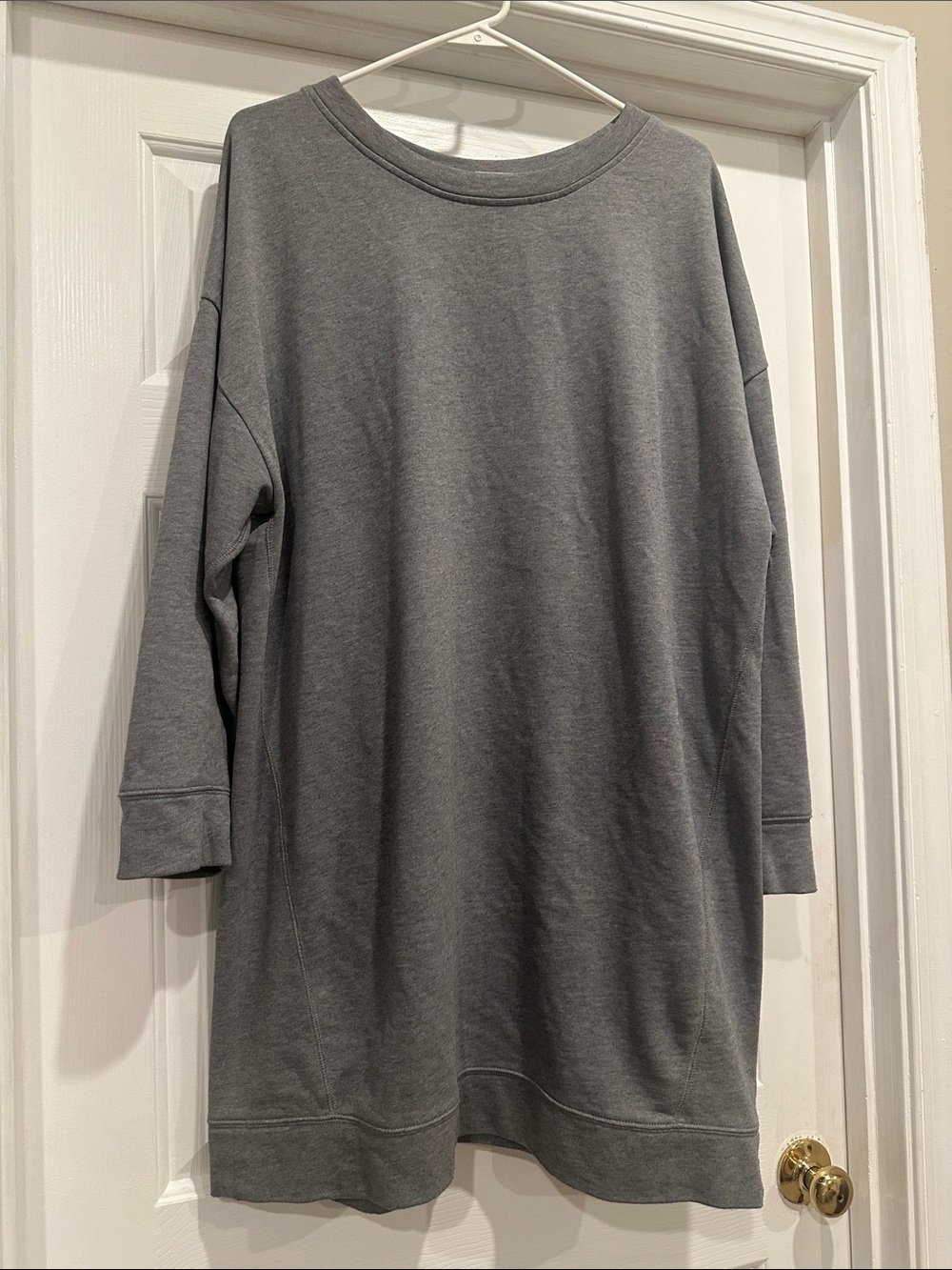 Crewneck Sweatshirt Dress in Gray
